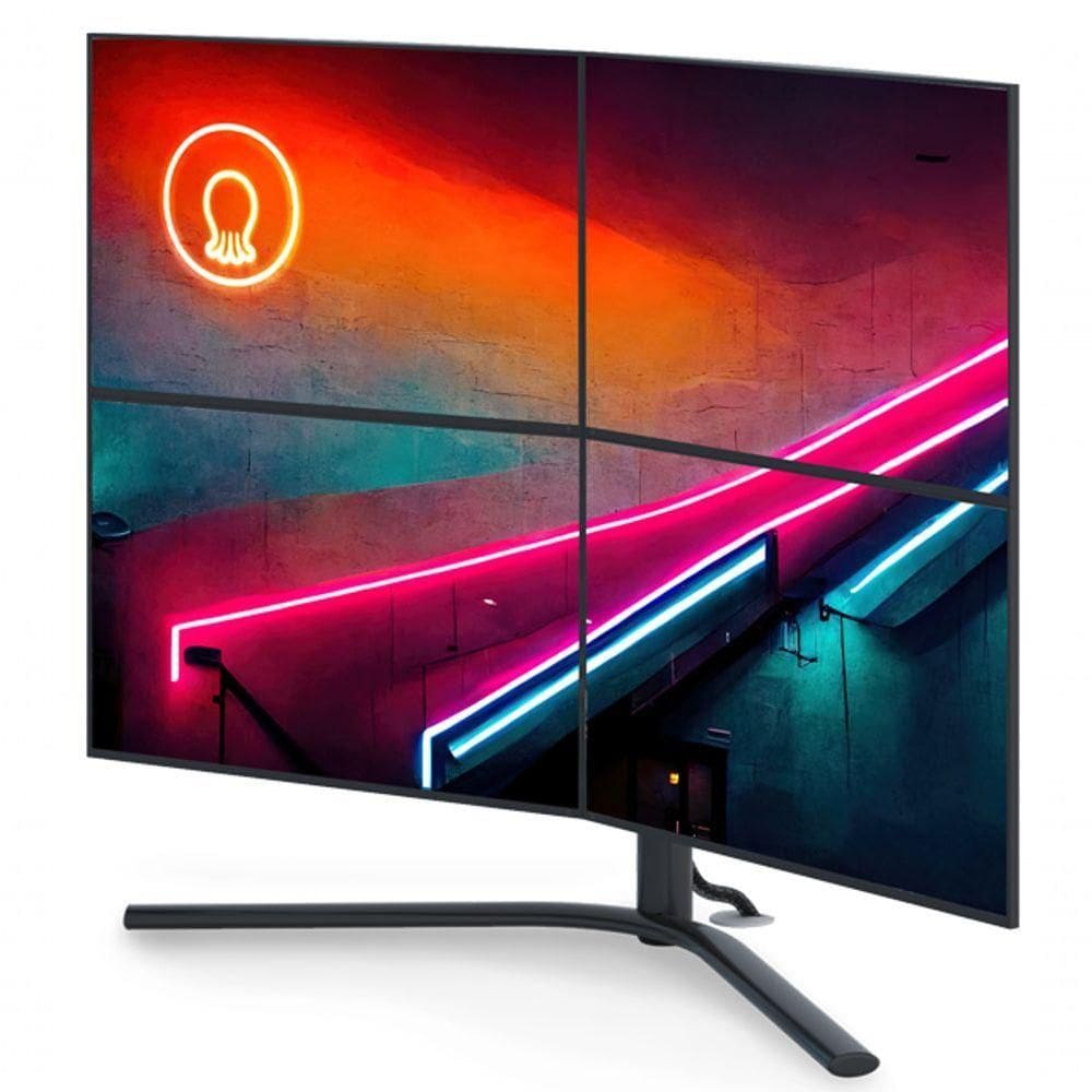 Suporte De Mesa Para 4 Monitores Até 24 Octoo Clipway-4 Prateado