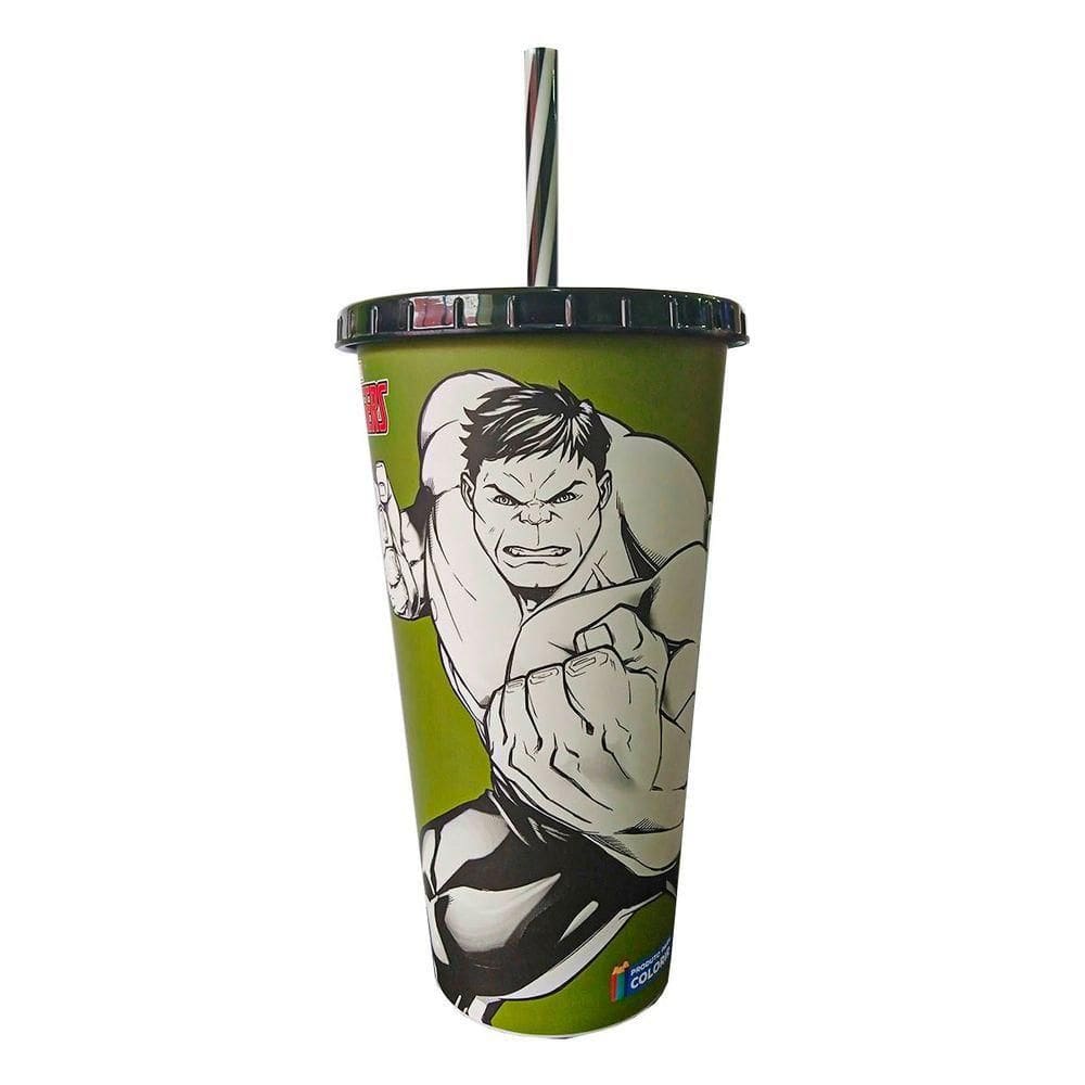 Copo Com Canudo Hulk Vingadores - 700ml