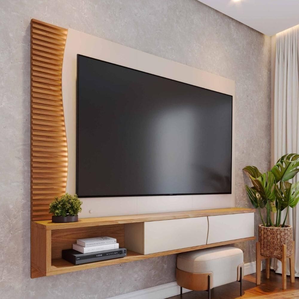 Home Suspenso Sauipe Para Tv 65 Polegadas Off White Freijo