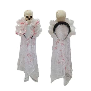 Tiara Halloween Véu De Noiva Com Caveira