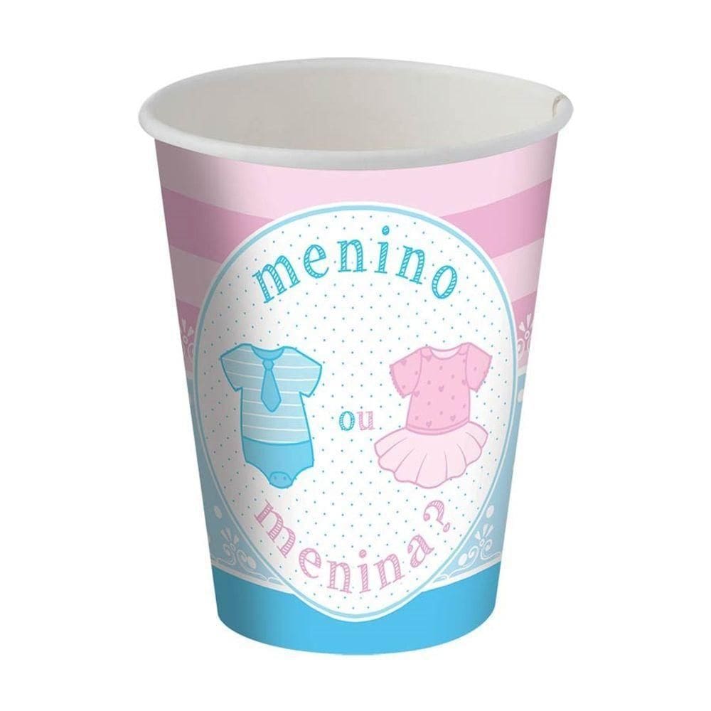 Copo Menino Ou Menina Chá Revelação - 8 Unidades