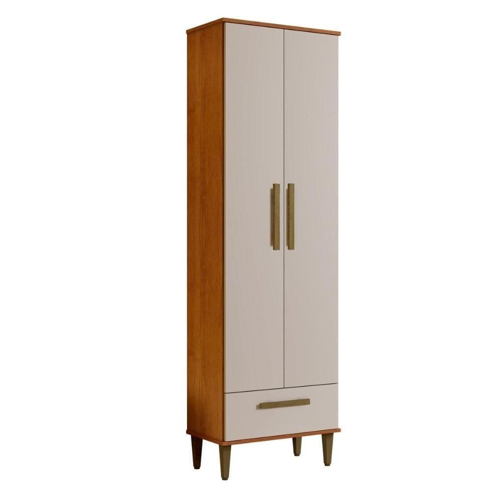 Armário Multiuso Natal 2 Portas 1 Gaveta Nature Off White Kaiki Móveis