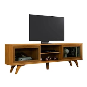 Rack Para Tv Até 75 Polegadas Vitrum 2 Portas De Correr Reflecta Naturalle