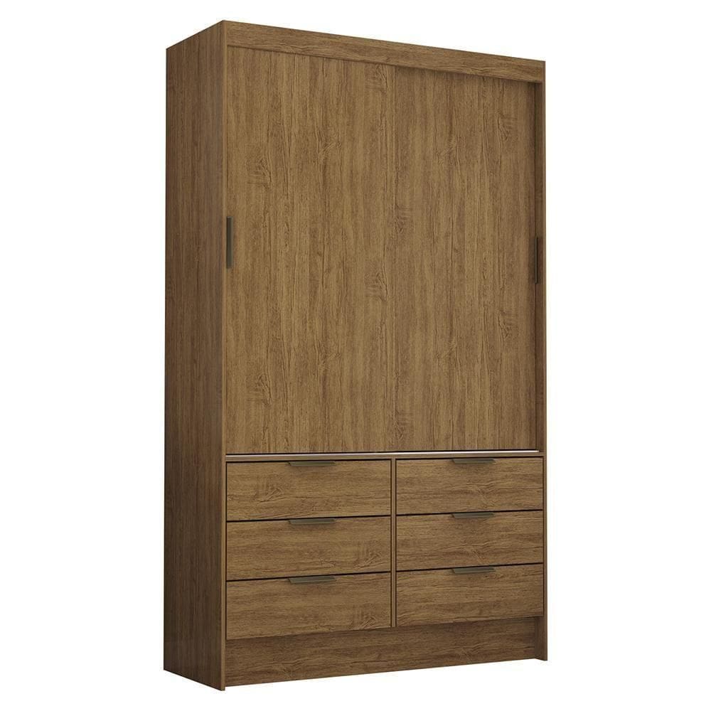 Guarda Roupa Roupeiro Sevilha 2 Portas De Correr 6 Gavetas Carioca Cinamomo
