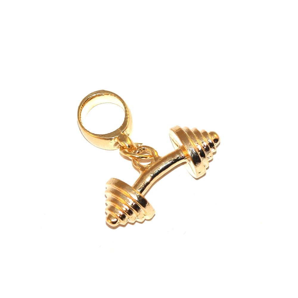 Pingente Berloque Halter Peso Academia Exercícios Folheado