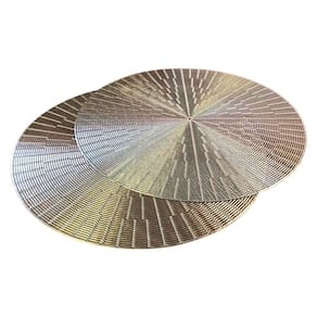 Jogo Americano 2 Peças Mesa Posta Mesa Redondo Linha Luxo Tamanho Grande Modelo Egípcio Em Pvc Cor:dourado