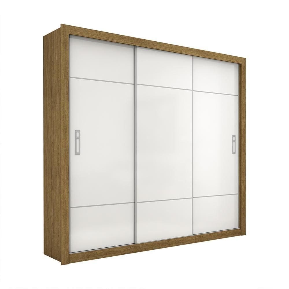 Guarda Roupa Roupeiro Lotse 3 Portas De Correr 4 Gavetas Carioca Cinamomo Branco