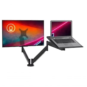 Suporte De Mesa Para Monitor Até 26 E Notebook Até 16 Articulado Octoo Clipway-n1 Preto