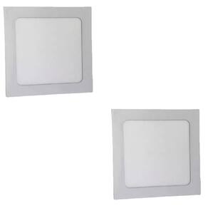Kit 2 Painel Led Quadrado Embutir 12W 4000K Bivolt Foxlux