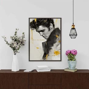 Quadro Elvis Presley - Love Me Tender 33X24Cm - Com Vidro