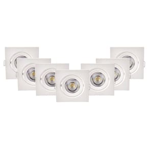 Kit 7 Spot LED de Embutir Quadrado 5W 6500K Bivolt Foxlux