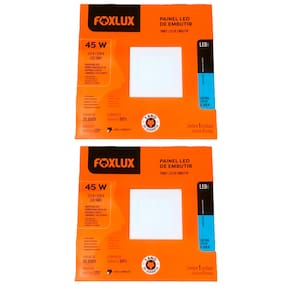 Kit 2 Painel Led Quadrado Embutir 45W 4000K Bivolt Foxlux