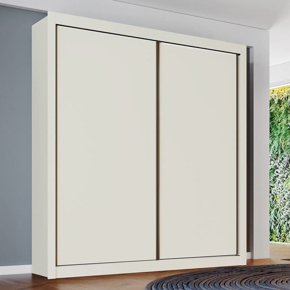 Guarda Roupa Solteiro 2 Portas 4 Gavetas - Zurique-Off white - Móveis Europa