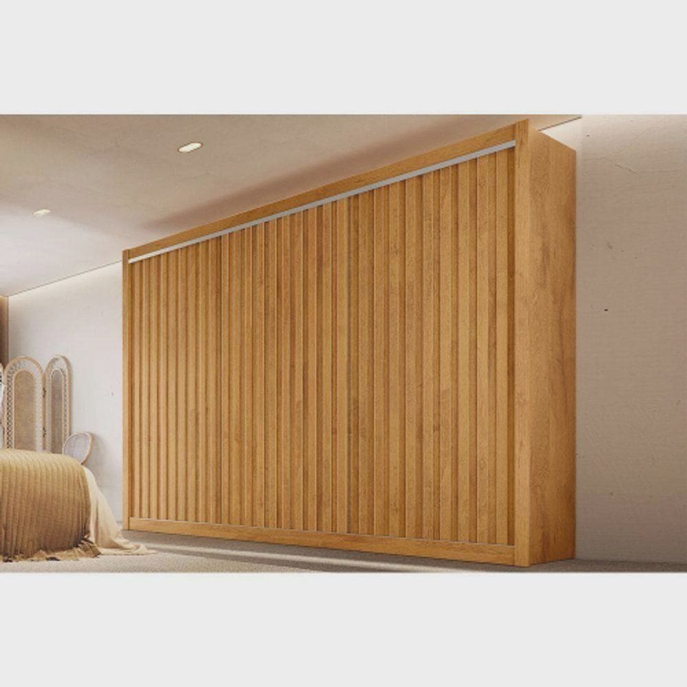 Guarda Roupa Casal Ripado 3 Portas 6 Gavetas - York-Peroba - Móveis Europa
