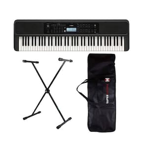 Teclado Musical Yamaha PSR-EW320 Portátil Preto + Capa + Suporte Em X