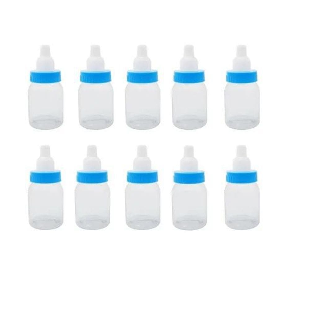 Kit 10 Mini Mamadeira Lisa Azul Para Lembrancinha