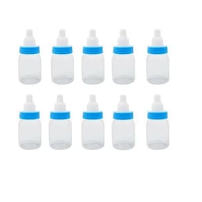 Kit 10 Mini Mamadeira Lisa Azul Para Lembrancinha