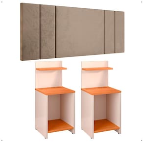 Jogo Quarto Completo 2 Mesas Cabeceira Pequena Mesinha Lateral Painel Suspenso Estofado Cama Box Casal 1,40 - Lojas RPM