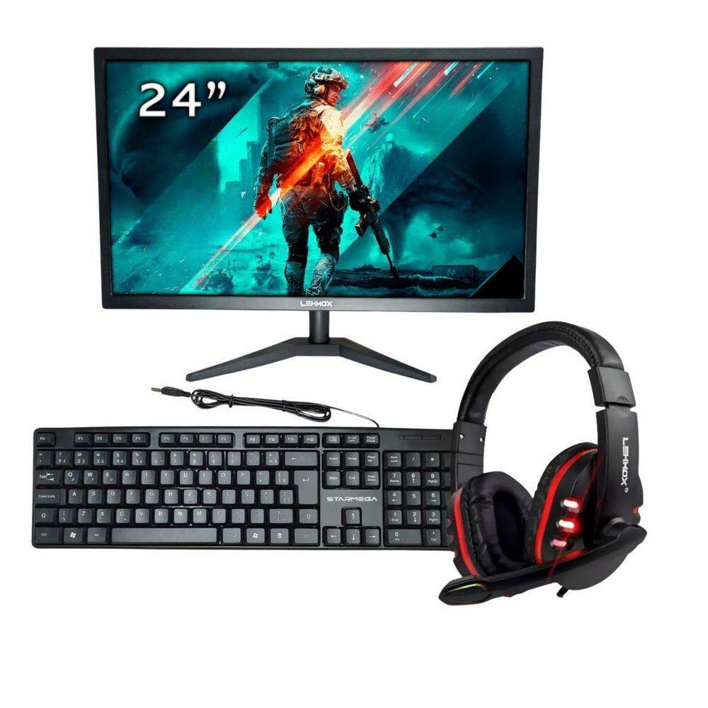 Kit 1 Monitor Led Full Hd 60Hz Mais Headset E Teclado Kit 1