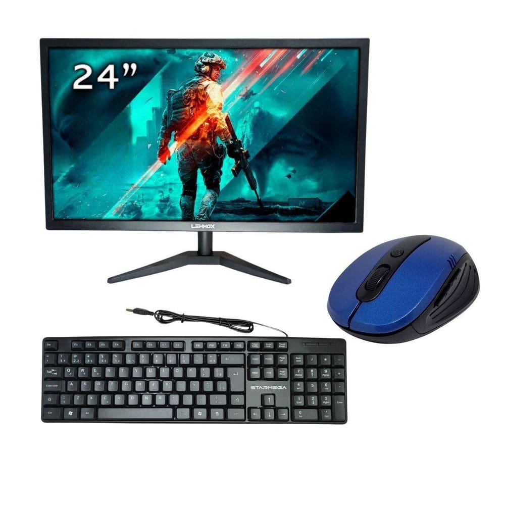 Kit 1 Monitor Led 24 Polegadas Full Hd E Perifericos - Kit 2