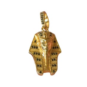 Pingente Faraó Preto - Banhado A Ouro 18K