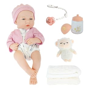 Boneca Bebê Reborn 35cm Realista Vinil Menina Com Acessórios