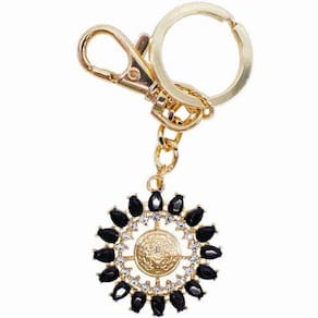 Chaveiro Medalhão São Bento Detalhes Preto 3.6Cm