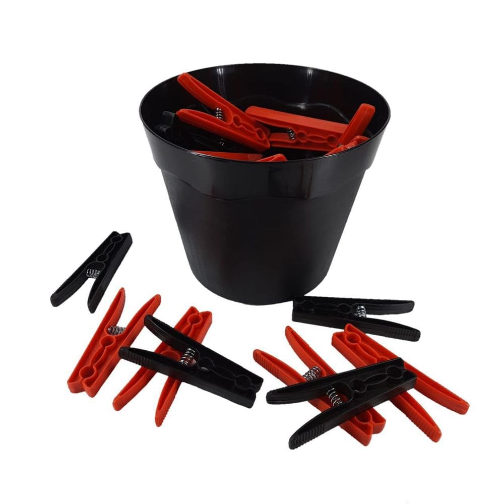 Kit 40 Prendedores Pregadores Roupas Baldinho Cesto Vermelho