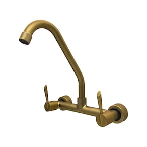 Torneira Pia Cozinha Misturador Parede Dourado Fosco 1/4V