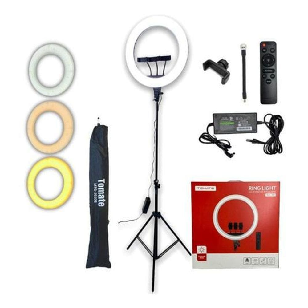 Ring Light MLG-089 Bicolor 55W USB Controle Remoto- Preto