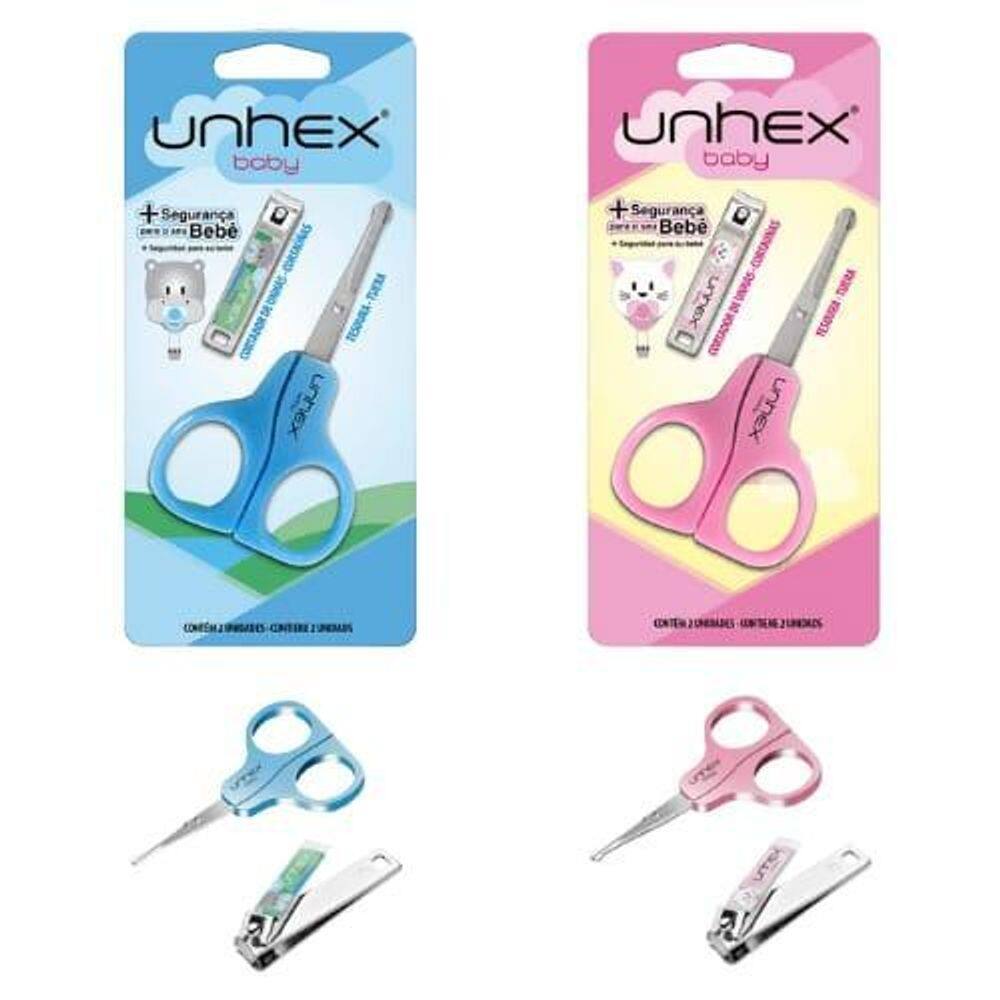 Cortador De Unhas + Tesoura Bebê Tesourinha 2 Conjuntos