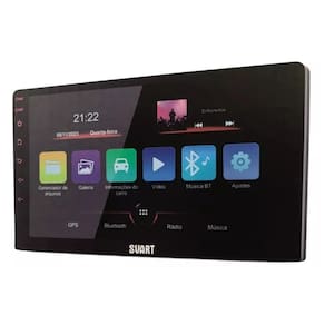 Central Multimídia Universal Svart Tela de 9" 2GB de RAM Android Auto e Carplay