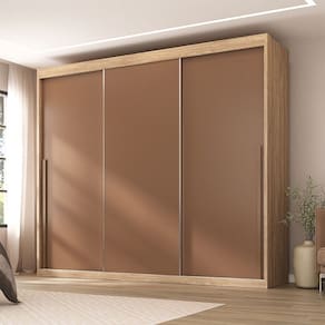 Guarda-Roupa Casal Senna 3 Portas 6 Gavetas Capuccino/Terracota - Maxel