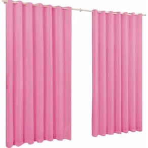 Cortina De Microfibra 5,00X2,50 Rosa Ilhós Cromado Quadrado.