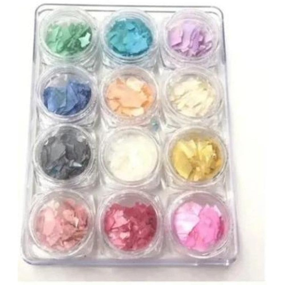 Kit 12 Cores Pedras Madre Peróla Encapsulamento Acrigel