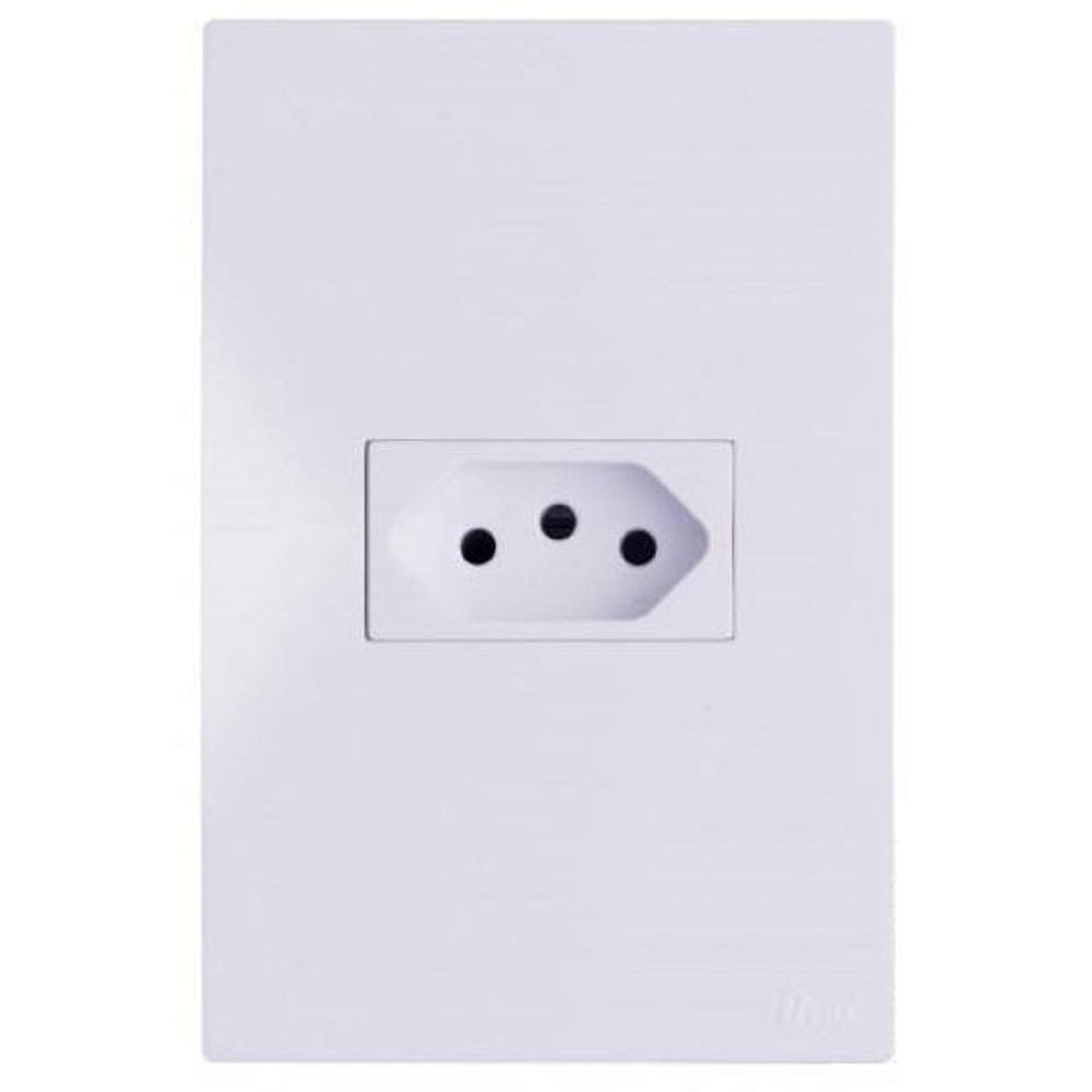 Conjunto Tomada 10A Horizontal 4X2 Recta Branco Brg11168-6Br