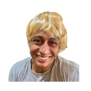 Peruca Curta Lisa Sintética Loira Fantasia Cosplay Anime