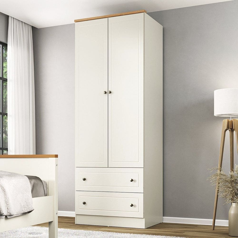 Guarda-roupa Casal 2 Portas 2 Gavetas Ananda Cabecasa Madeiramadeira OFFWHITE