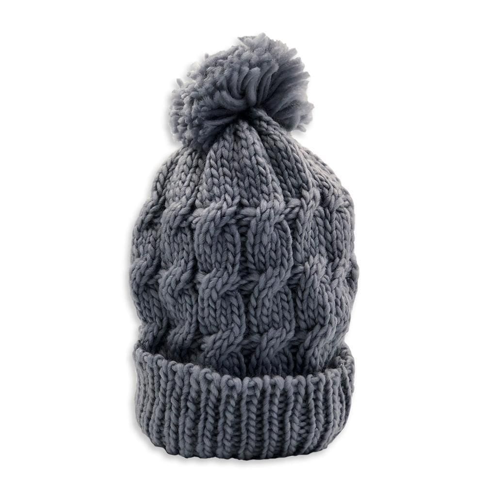 Touca Com Pompom - Cinza