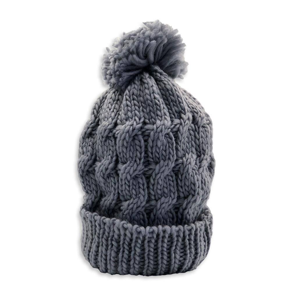 Touca Com Pompom - Cinza