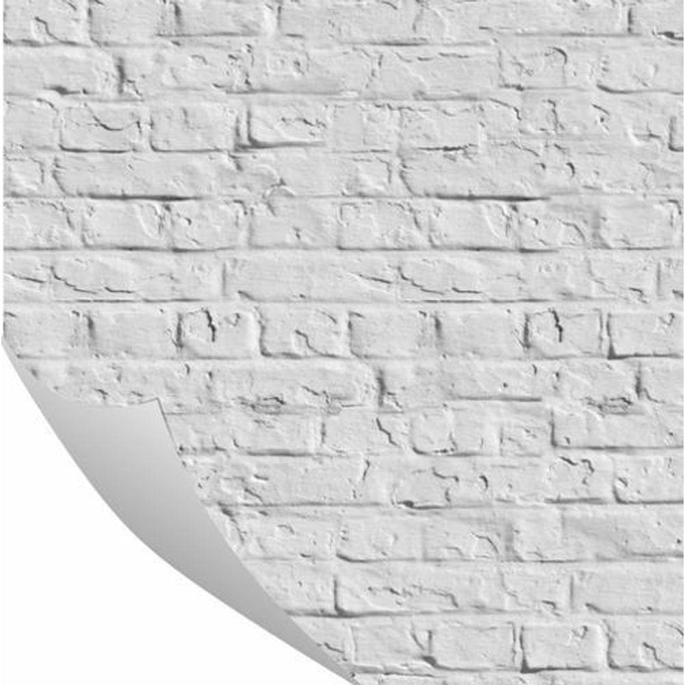 Papel De Parede Tijolo Demolição Branco Massa 0,57 X 3M