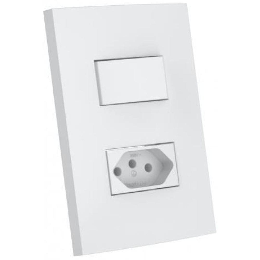 Cj Int. Simples + Tomada 10A 4X2 - Enerbras Dubai Branco