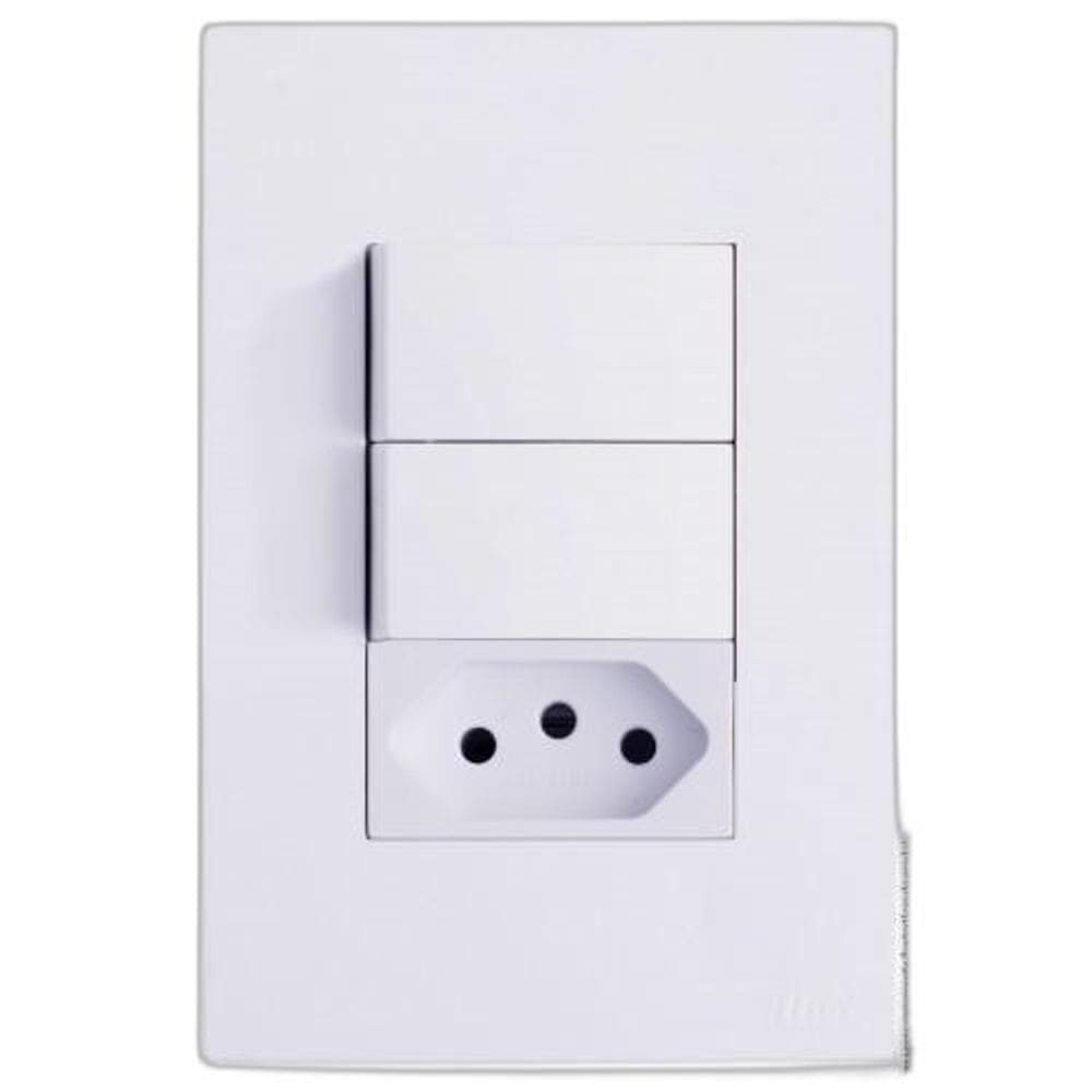 Conjunto Interruptor Duplo Simples 10A 4X2 Brg11288-7Br