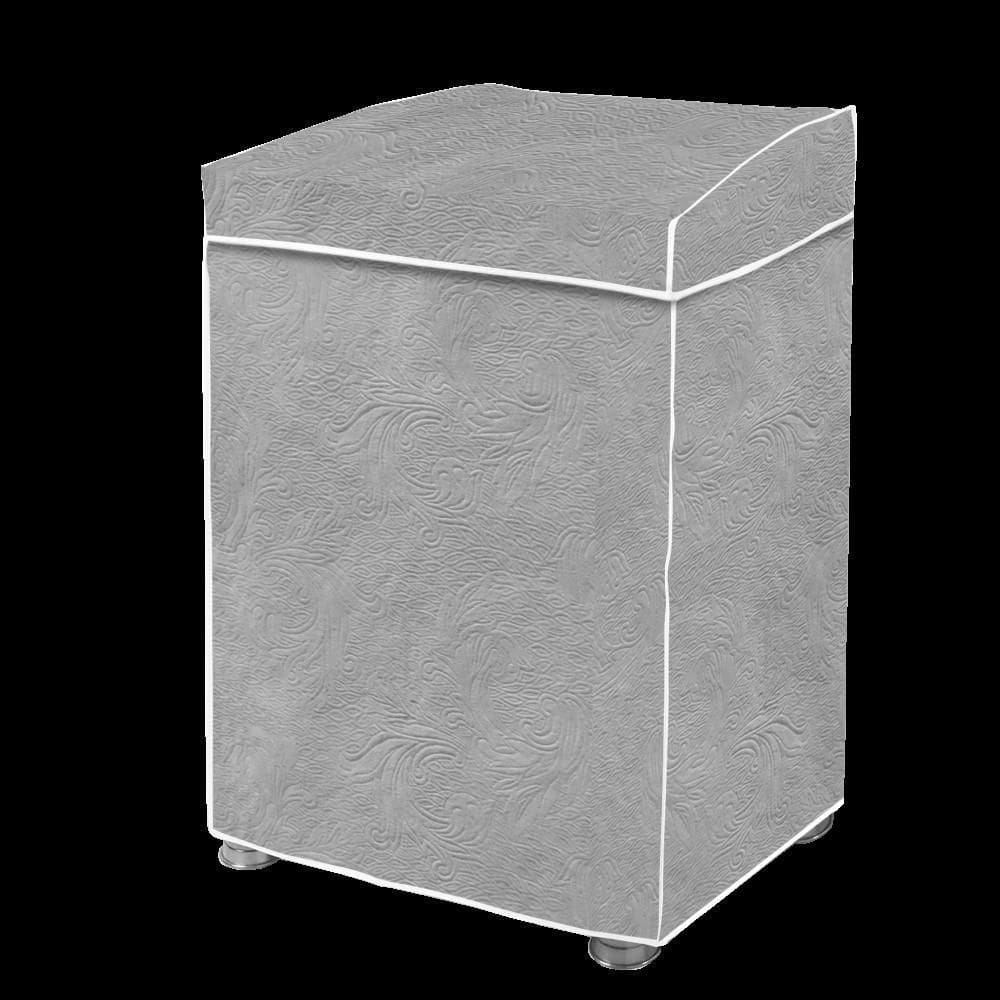 Capa Máquina De Lavar Flanelada Cinza Perolizada P