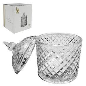 Bomboniere De Vidro Relevo Com Tampa 14X9,5Cm De Na Caixa