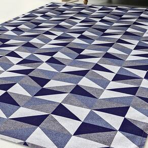 Tapete Jacquard 2,00M X 2,50M Estampado Azul Marinho