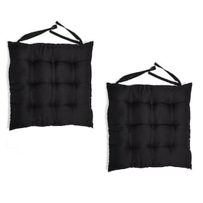 Kit 2 Almofadas Futton Assento Para Cadeira Preto 40X40Cm