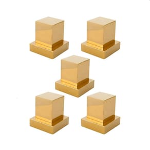 Kit 5 Acabamentos Para Registro Quadrado Metal Dourado