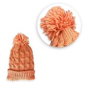 Touca de Inverno com Pompom - Conforto e Estilo Salmão
