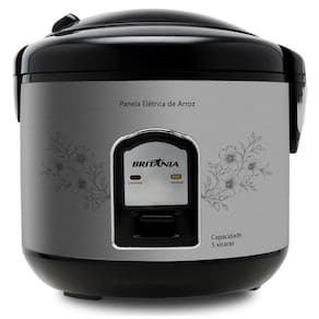 Mini Panela de Arroz Britania Flowers Faz 5 Xicaras Platinum 127V